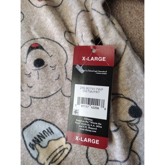 Disney Pajama Set Women XL Tan Winnie the Pooh Lightweight Long Sleeve Crew Neck - Picture 5 of 10